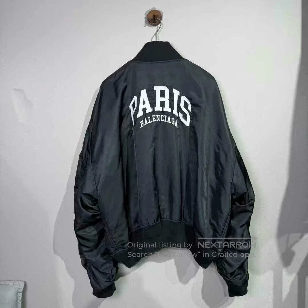 Balenciaga Balenciaga Paris Baseball Jacket in Black. Size US S / EU 44-46 / 1 - 2 Thumbnail