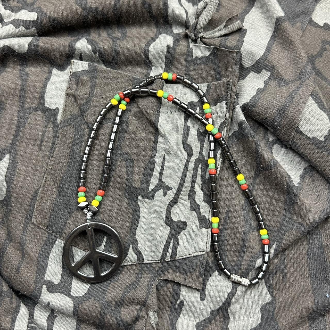 Jewelry BLACK BEADED PEACE RASTA NECKLACE Size ONE SIZE - 4 Thumbnail