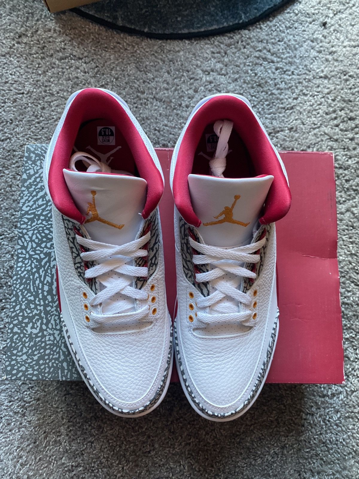 Nike Jordan 3 Retro Cardinal Red Size US 10.5 / EU 43-44 - 5 Thumbnail