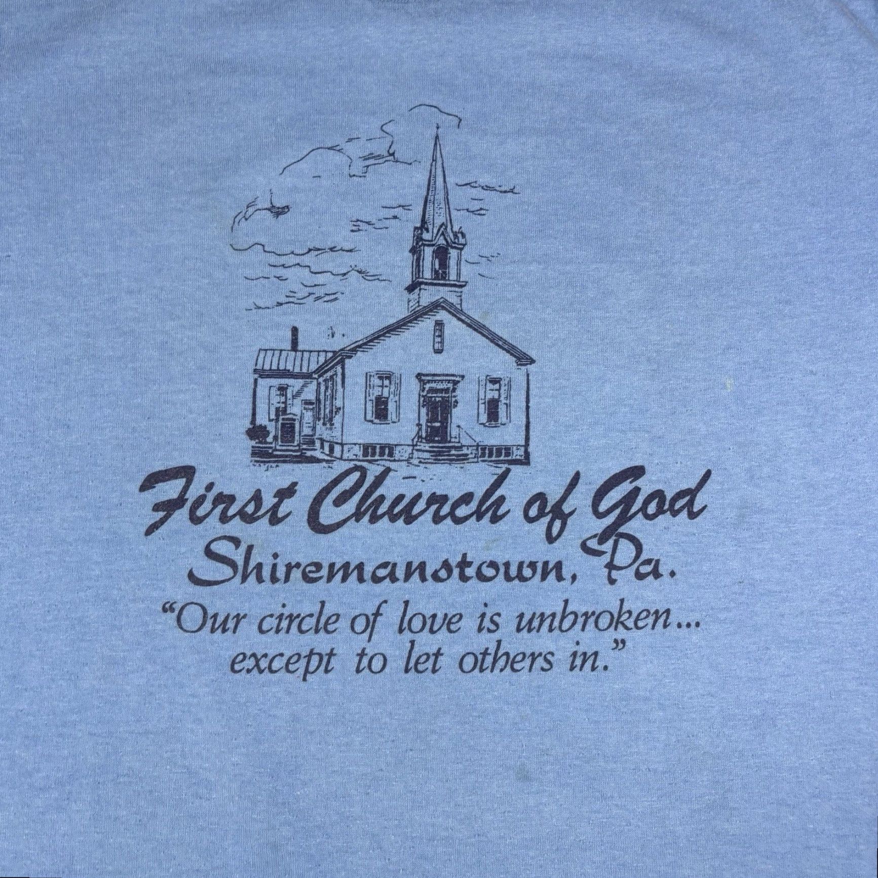 Jerzees VINTAGE First Church Of God Jesus T Shirt Mens Large Blue 70s 80s 90s Size US L / EU 52-54 / 3 - 3 Thumbnail