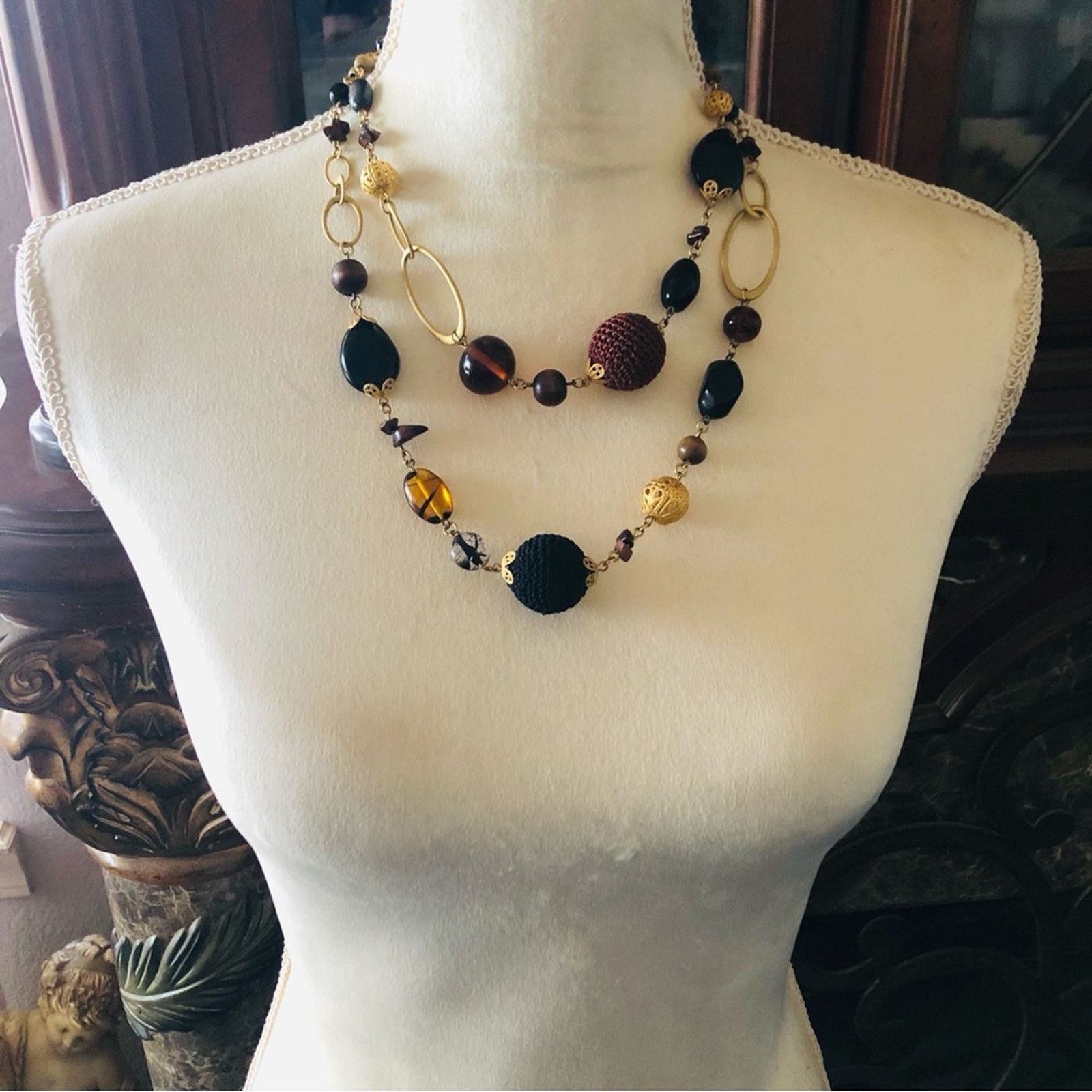Vintage Vintage 80s double strand matte gold tone necklace Size ONE SIZE - 5 Thumbnail