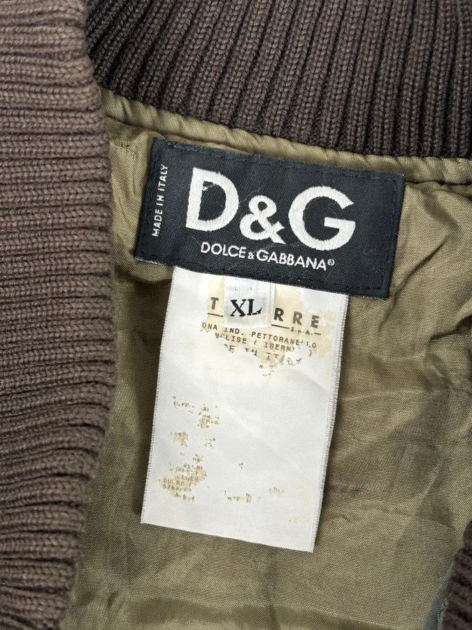Dolce & Gabbana AW2001 Dolce & Gabbana Quilted Olive Hybrid Leather Bomber Jacket Size US M / EU 48-50 / 2 - 11 Thumbnail