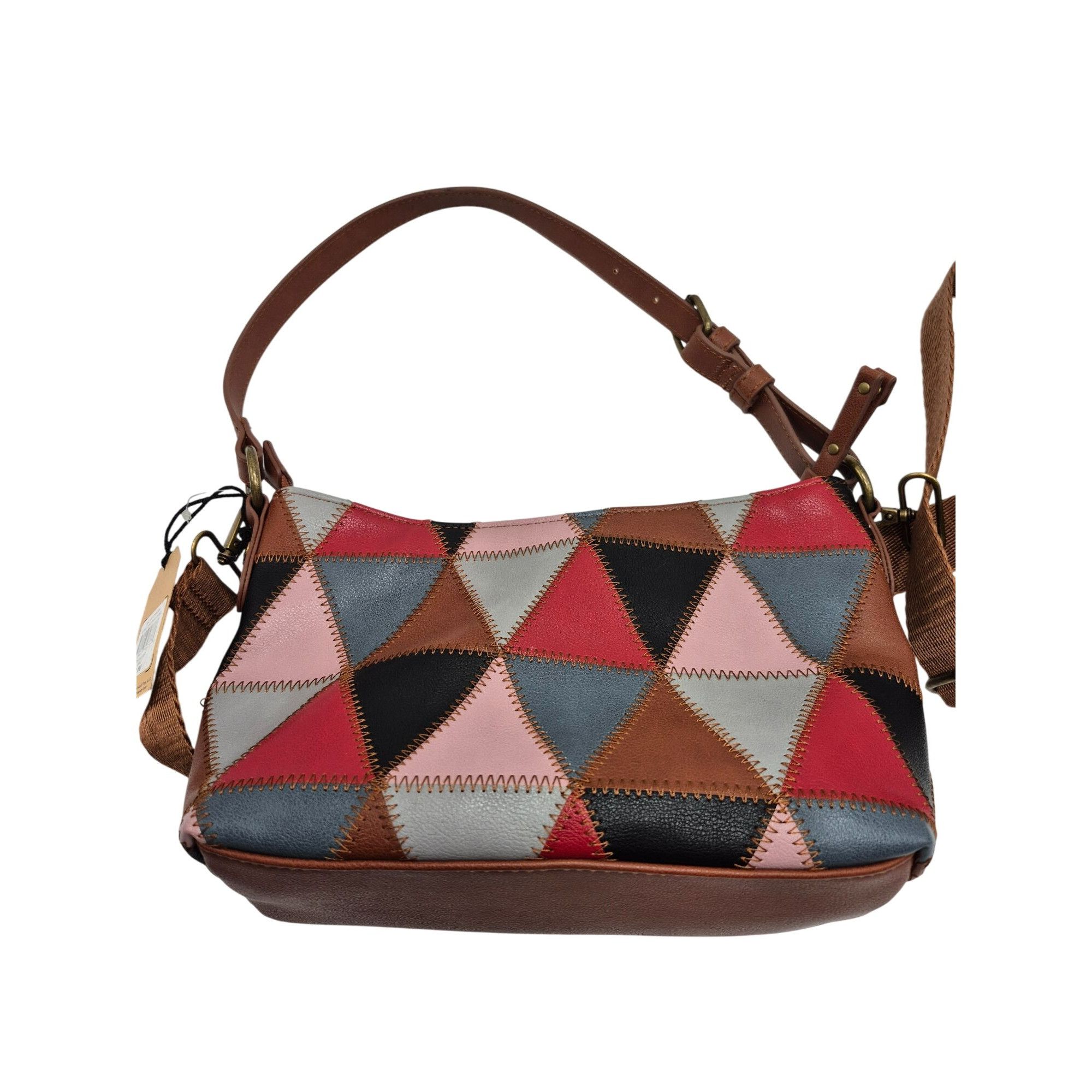 Frye Frye & Co. Geometric Patchwork Leather Crossbody Shoulderbag Size ONE SIZE - 3 Thumbnail