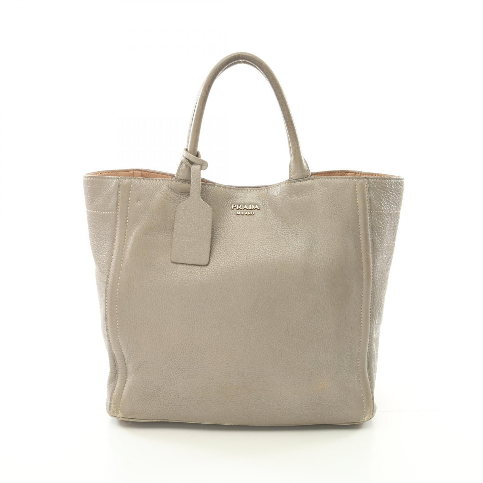 Prada Prada Tote Bag Deerskin Tote Bag Leather Tote Bag in Beige, Women's