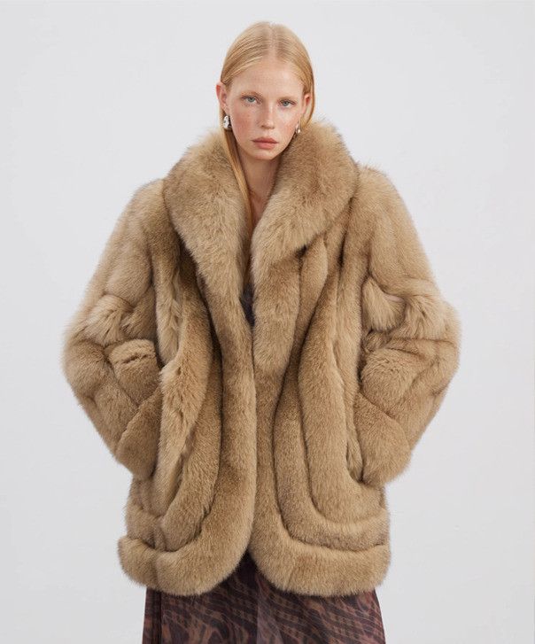 Other Olive Brown Fox Fur Coat Size L / US 10 / IT 46 - 1 Thumbnail
