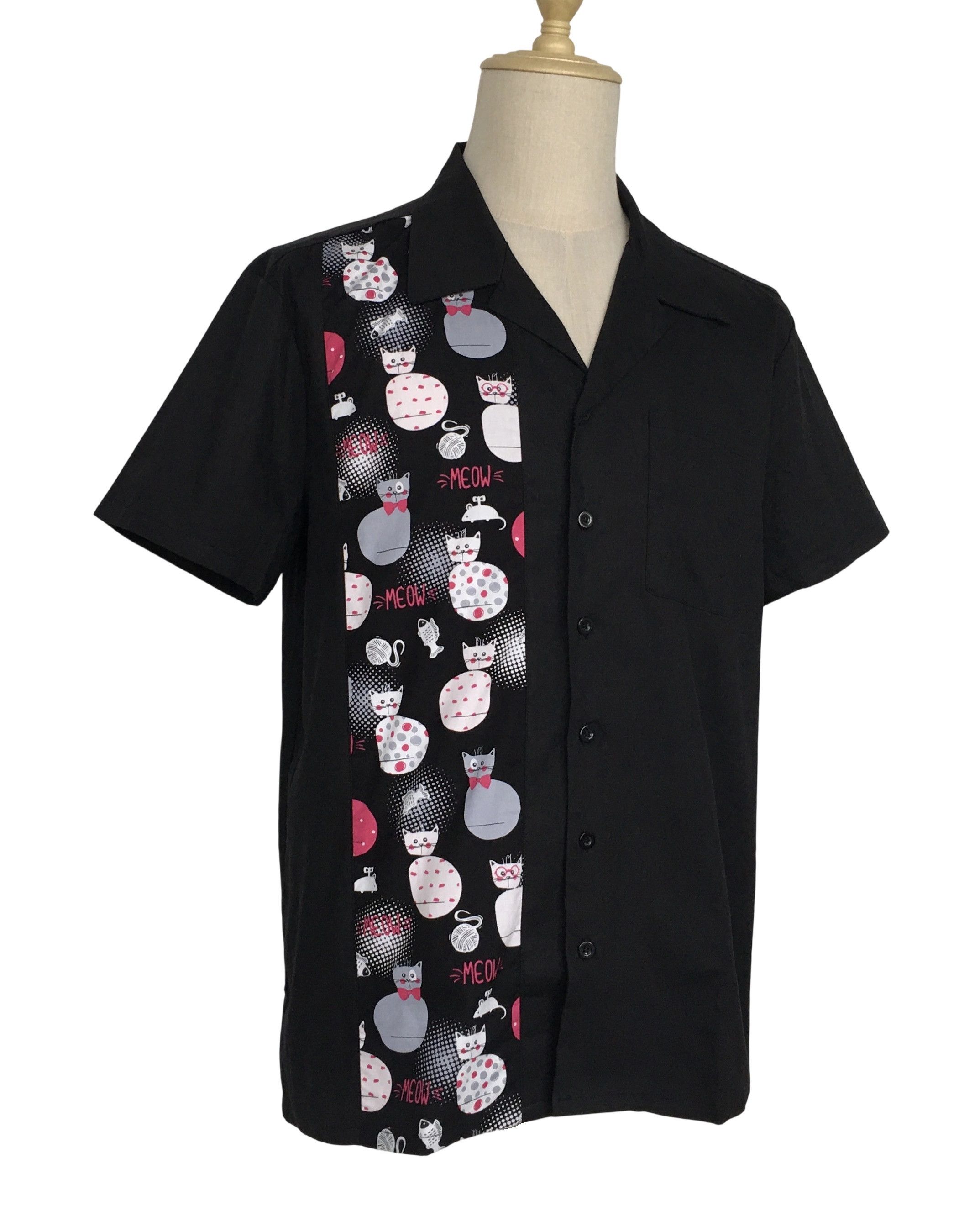 Other Cute Pattern Meow Retro 50's Men Shirts Size US XL / EU 56 / 4 - 2 Thumbnail
