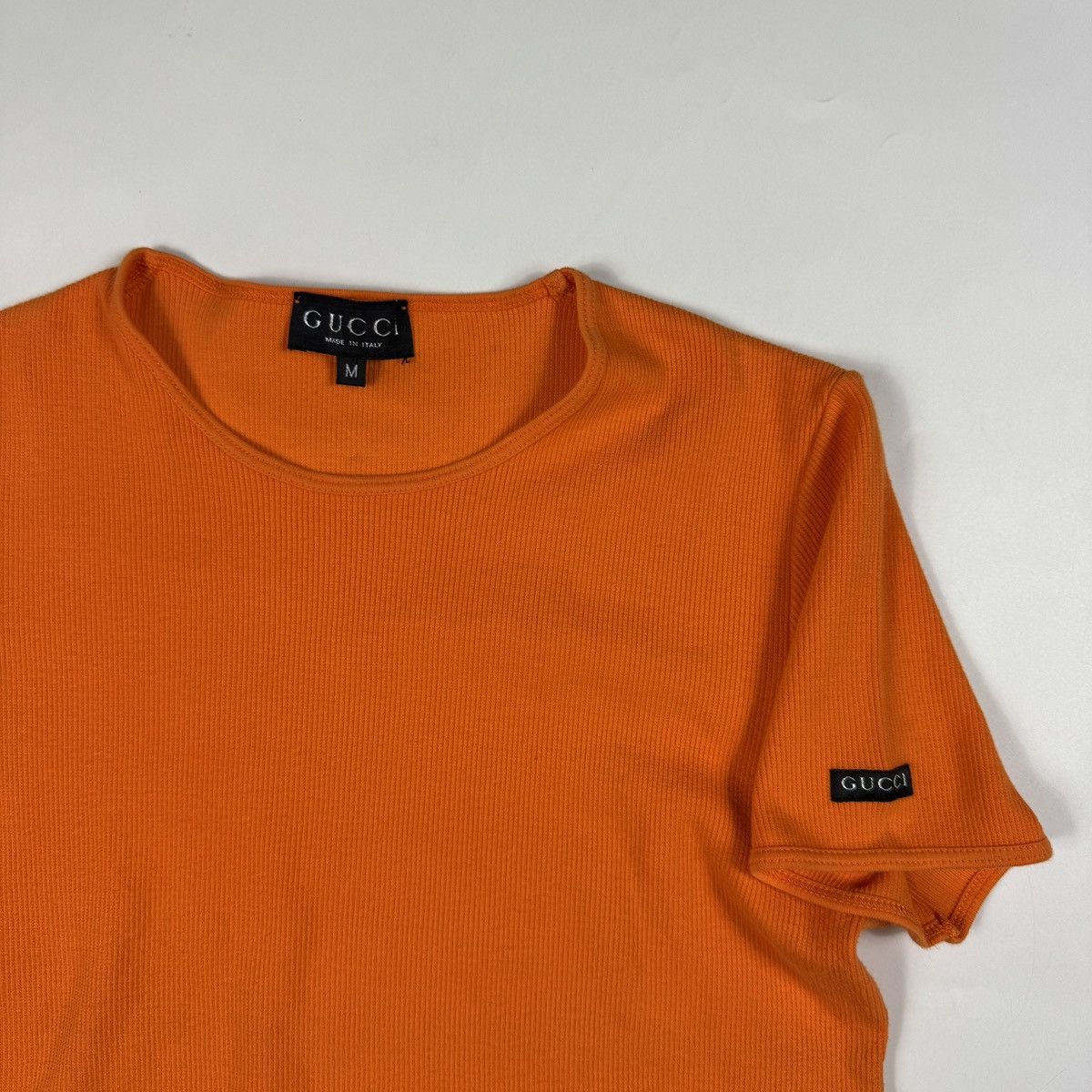 Gucci GUCCI Sleeve Logo Short-Sleeve Ribbed Summer Knit Size M / US 6-8 / IT 42-44 - 4 Thumbnail