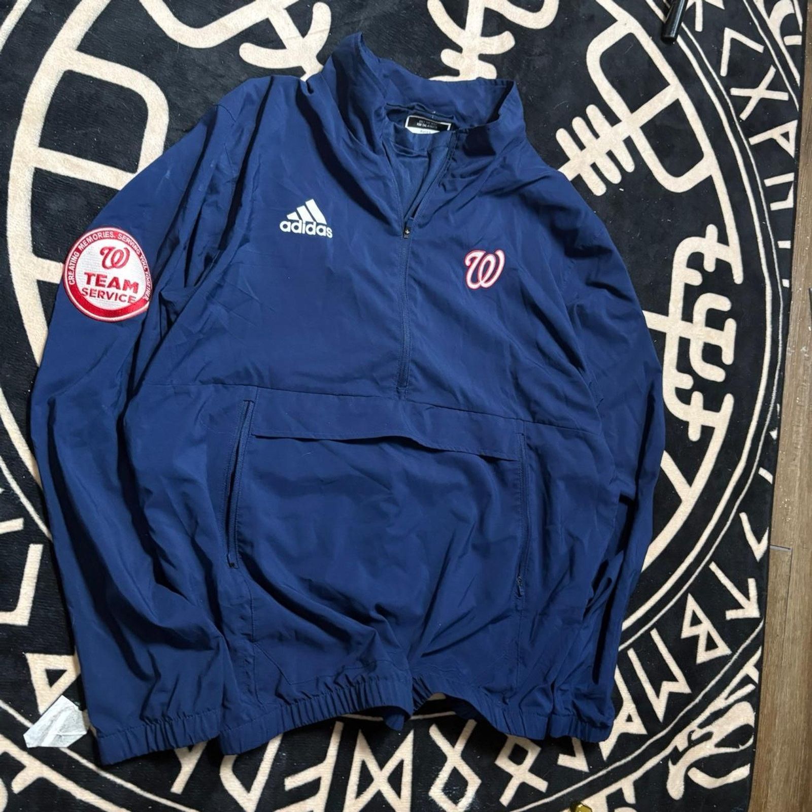 Adidas Navy adidas official team issued Washington Nationals 1/4zip Size US XL / EU 56 / 4 - 2 Thumbnail
