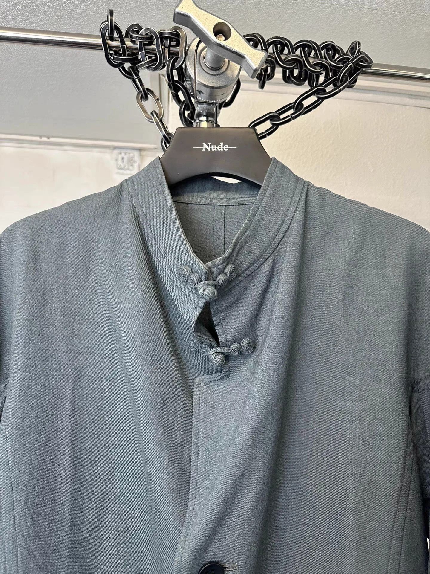 Yohji Yamamoto Gray Mandarin Collar Light Jacket - XL Size US XL / EU 56 / 4 - 3 Thumbnail