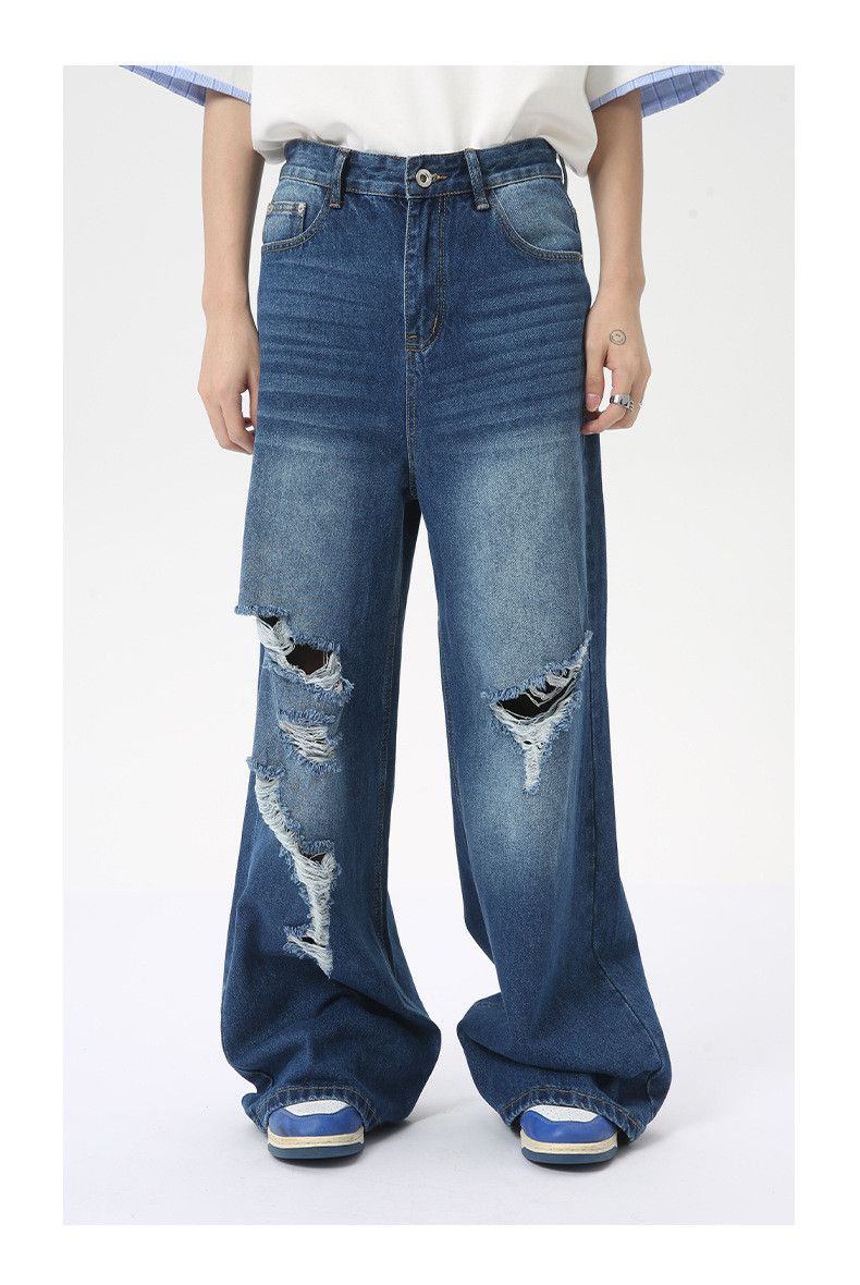 Japanese Brand × Jean Japanese retro fashion distressed washed jeans Size US 32 / EU 48 - 1 Thumbnail