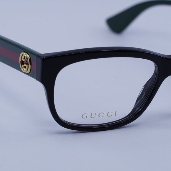 Gucci Gucci GG0278O 011 Eyeglasses Black 55mm Rectangle Frame Size ONE SIZE - 5 Thumbnail