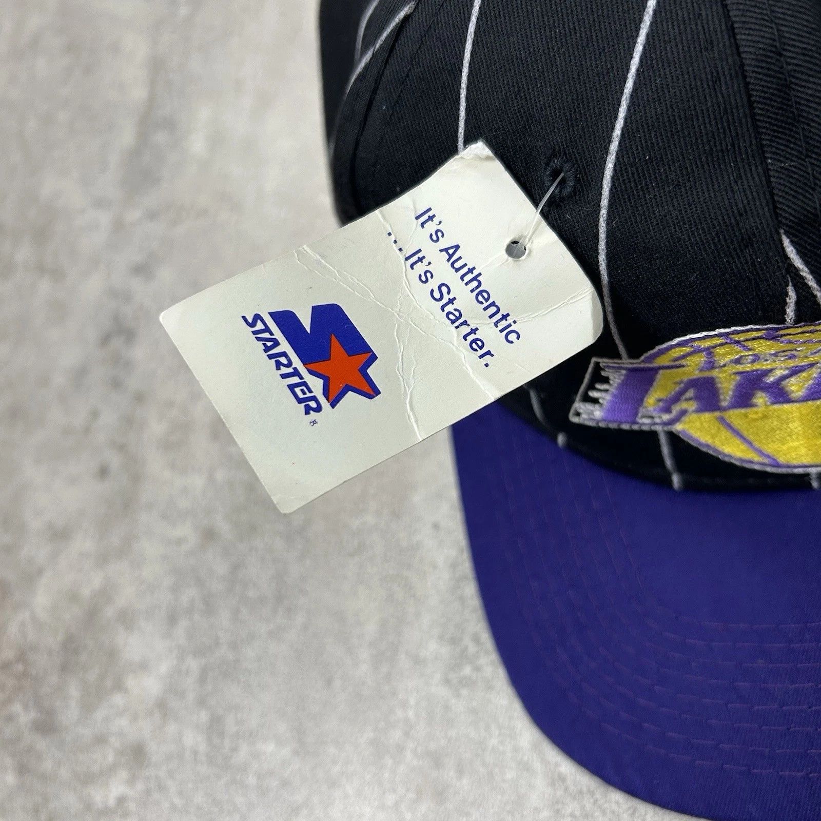 NBA × Starter × Vintage Los Angeles Lakers STARTER SNAPBACK HAT PINSTRIPE SIZE FREE Size ONE SIZE - 5 Thumbnail