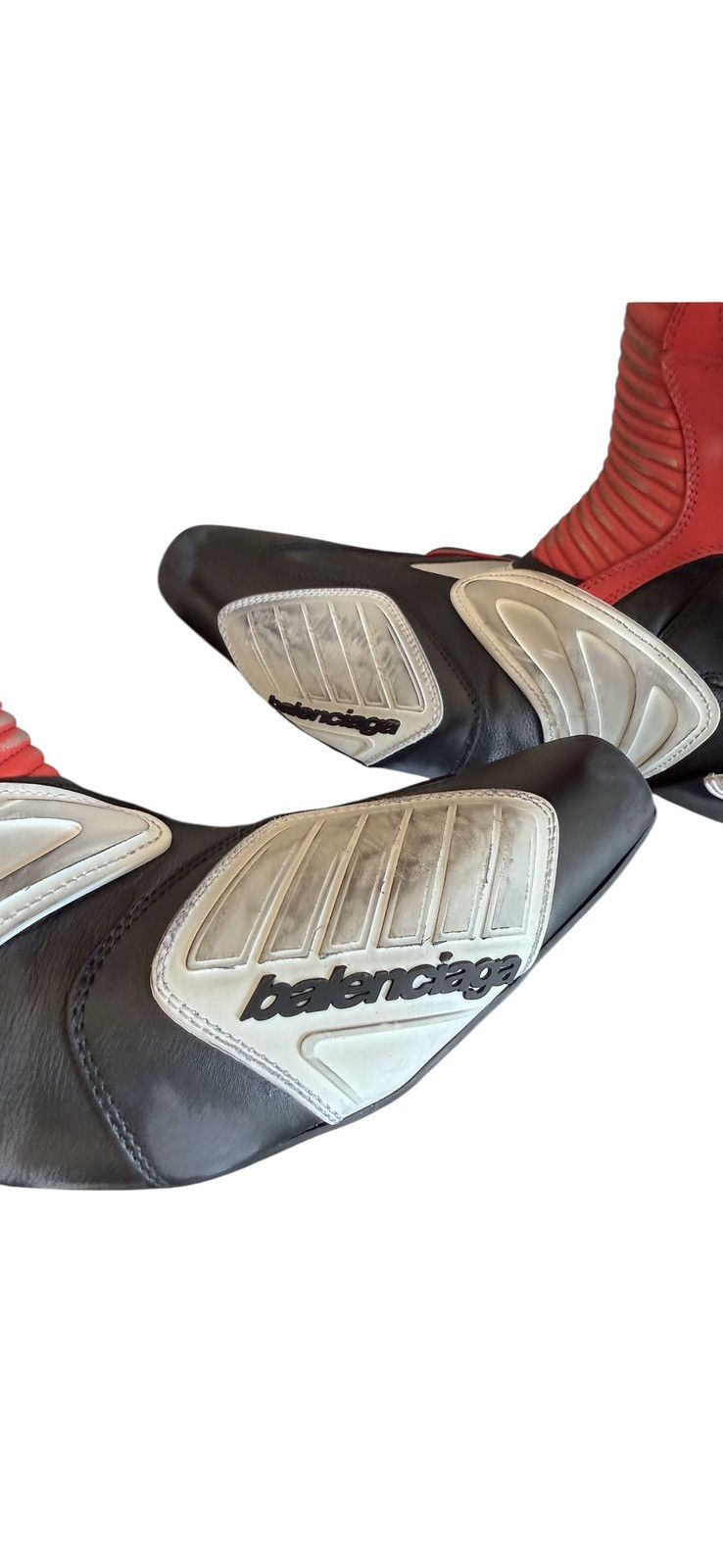 Balenciaga New Black Red White Winter 23 Biker Boots (46) Size US 13 / EU 46 - 11 Thumbnail
