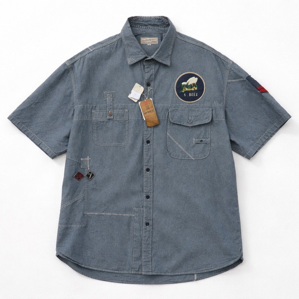 Avirex Avirex U.S Navy Patch Shirt Military Workwear Denim Style Size US XXL / EU 58 / 5 - 3 Thumbnail