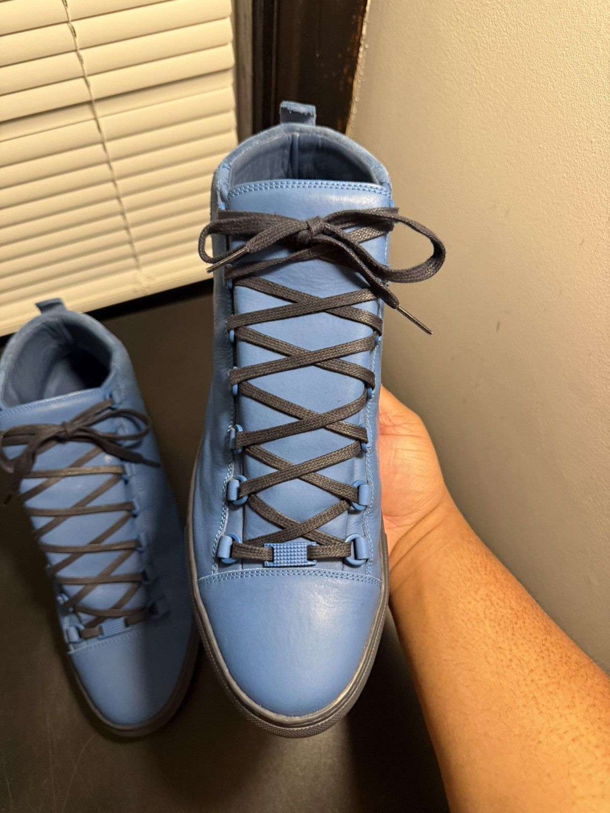 Balenciaga Balenciaga Arena Blue Half Leather Half Suede Sneakers 12 US Size US 12 / EU 45 - 10 Thumbnail
