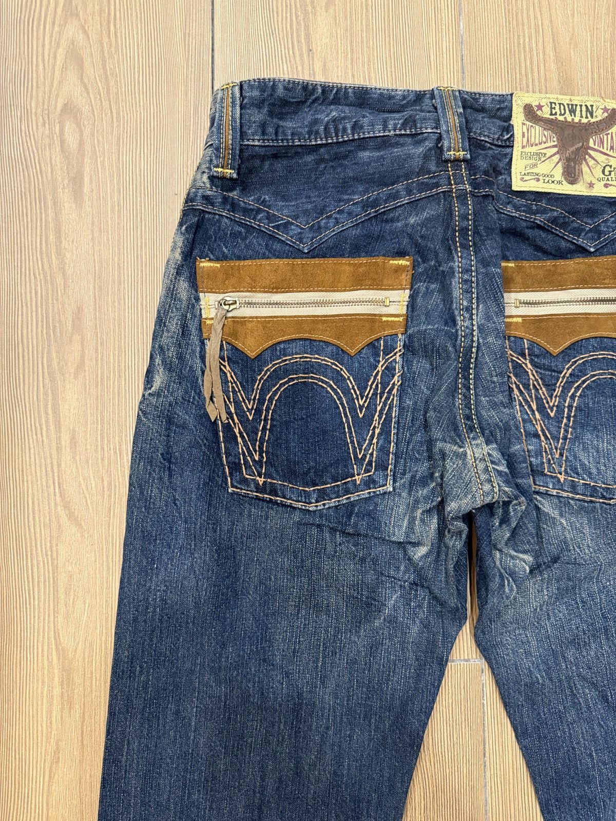If Six Was Nine Edwin Exclusive Vintage Cowboy Suede Pocket Size US 29 - 7 Thumbnail