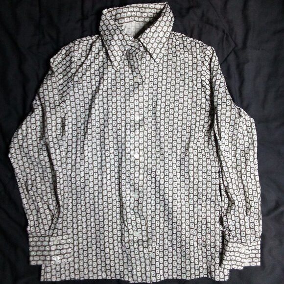 Other Vintage Tiles Polyester Disco Shirt Size US M / EU 48-50 / 2 - 2 Thumbnail