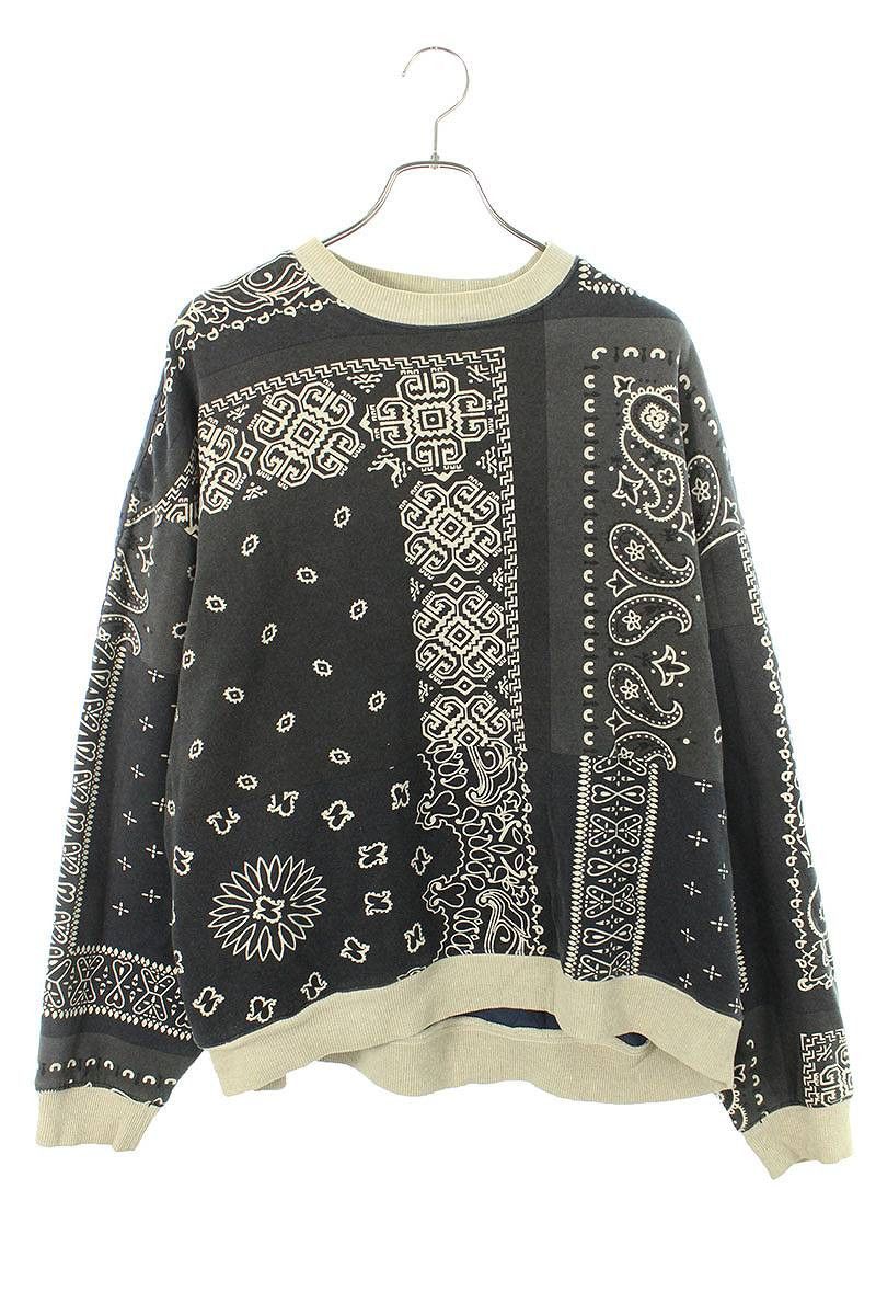 Oversized Patchwork Paisley Bandana Sweatshirt
