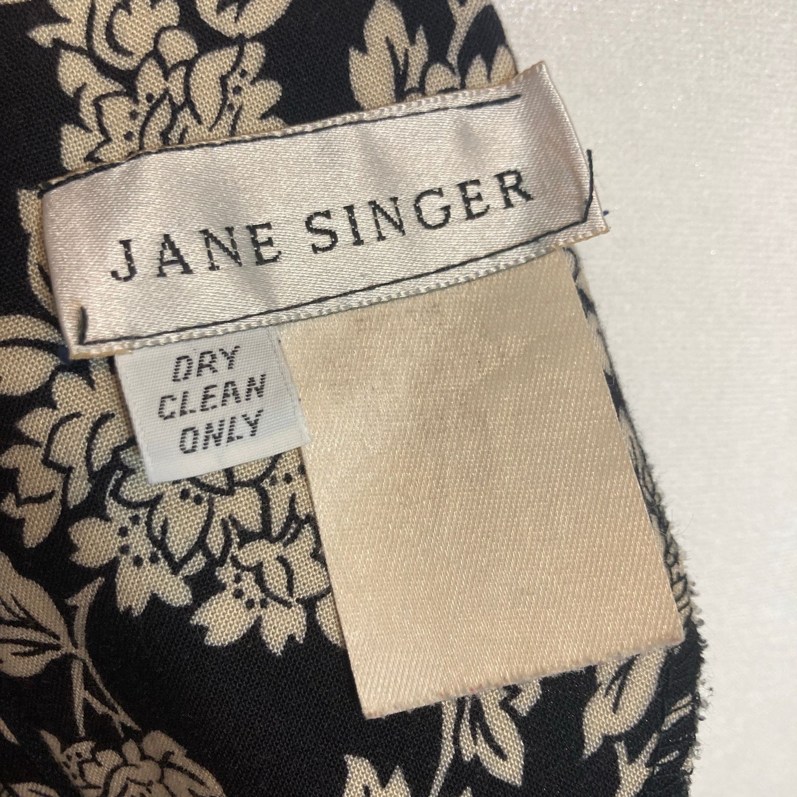 Other Jane Singer Black Ivory Floral Shoulder Pads Bow Midi Dress Size L / US 10 / IT 46 - 10 Thumbnail