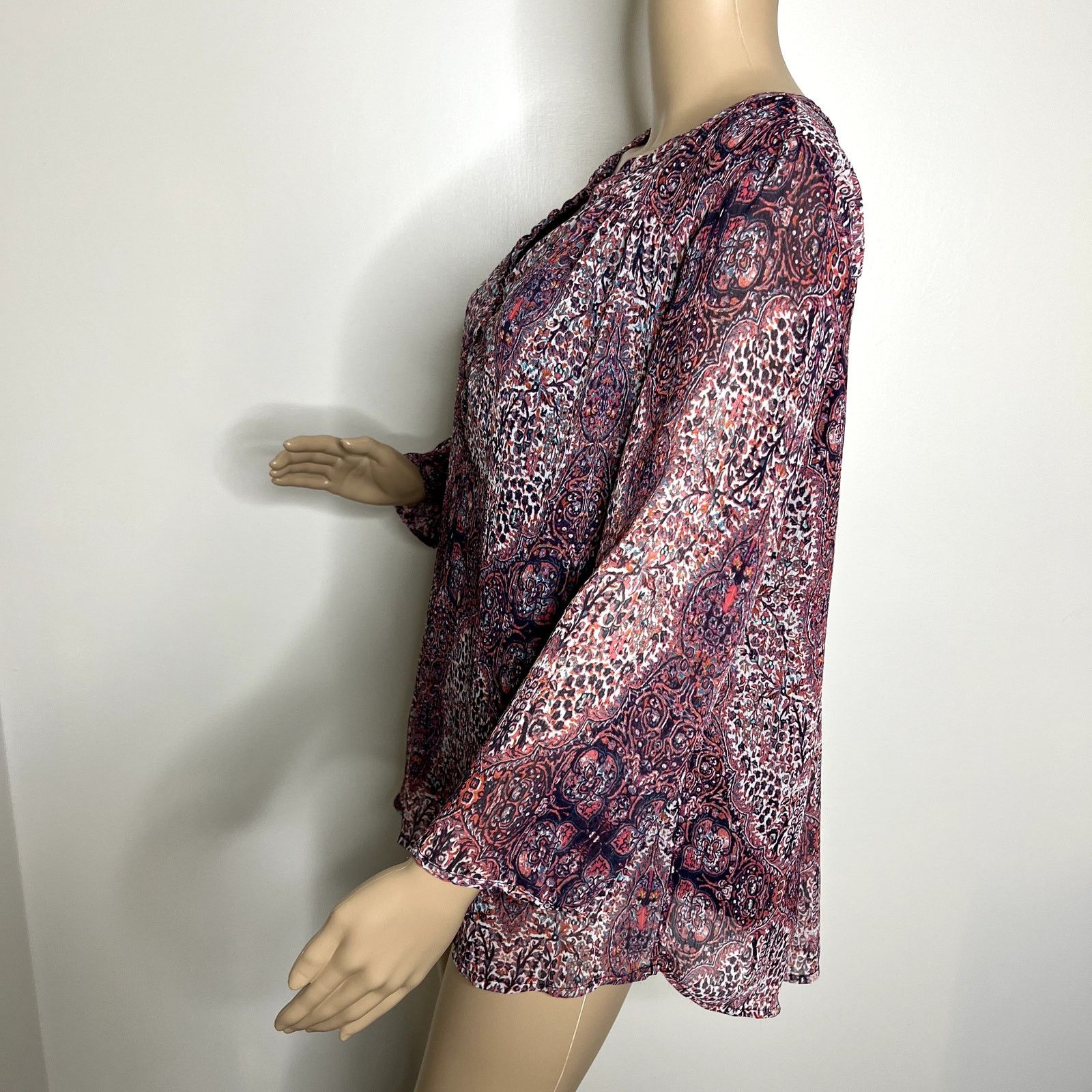 St. Johns Bay St John's Bay Patterned Peasant Top Size XL / US 12-14 / IT 48-50 - 2 Thumbnail