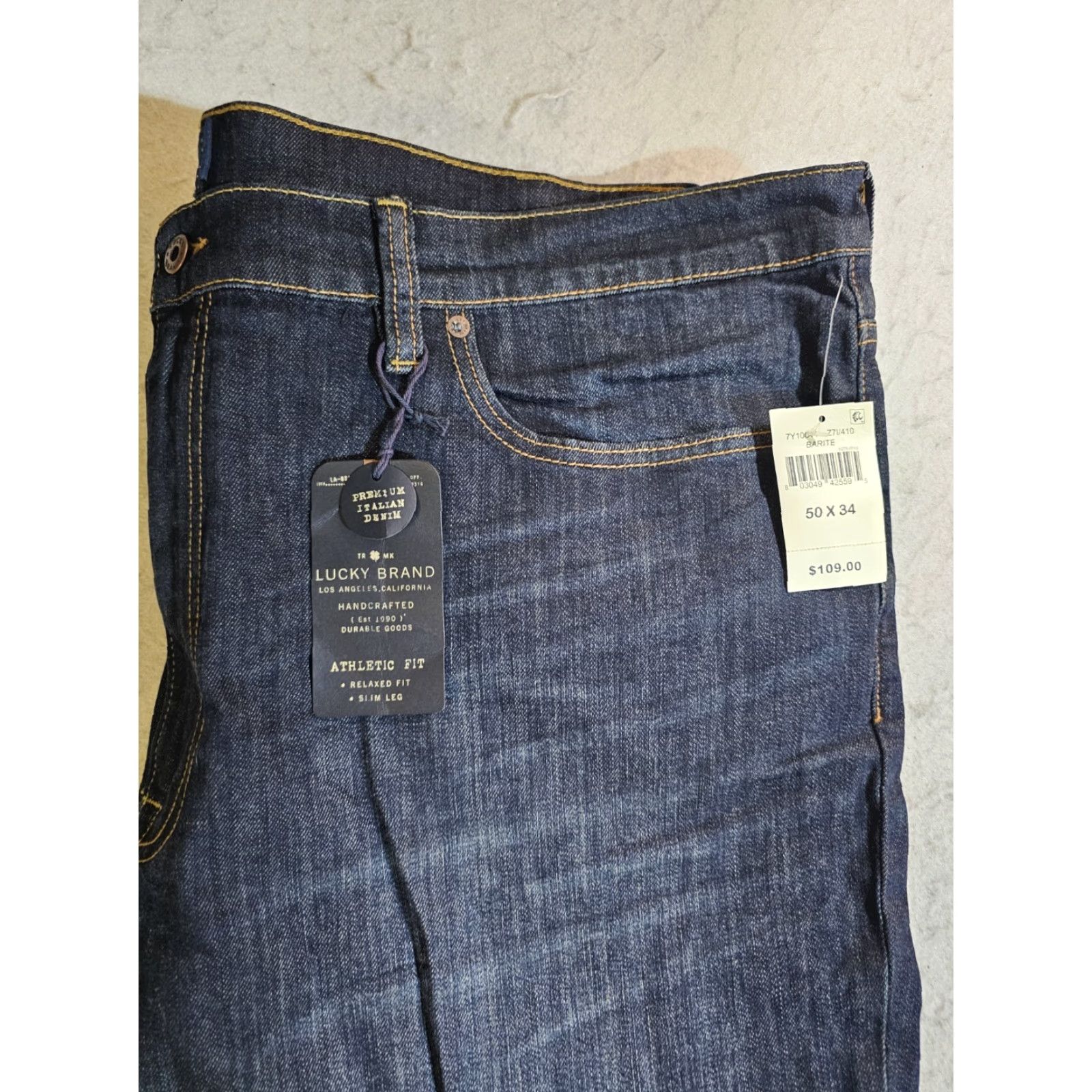 Lucky Brand NWT Lucky Brand Jeans Athletic Fit Denim 2-Way Stretch Jeans Men's Sz 50x34 Regular Mid Rise Blue 5-Pocket NWT Mens Jeans USA College Vintage: No? Size US 34 / EU 50 - 2 Thumbnail