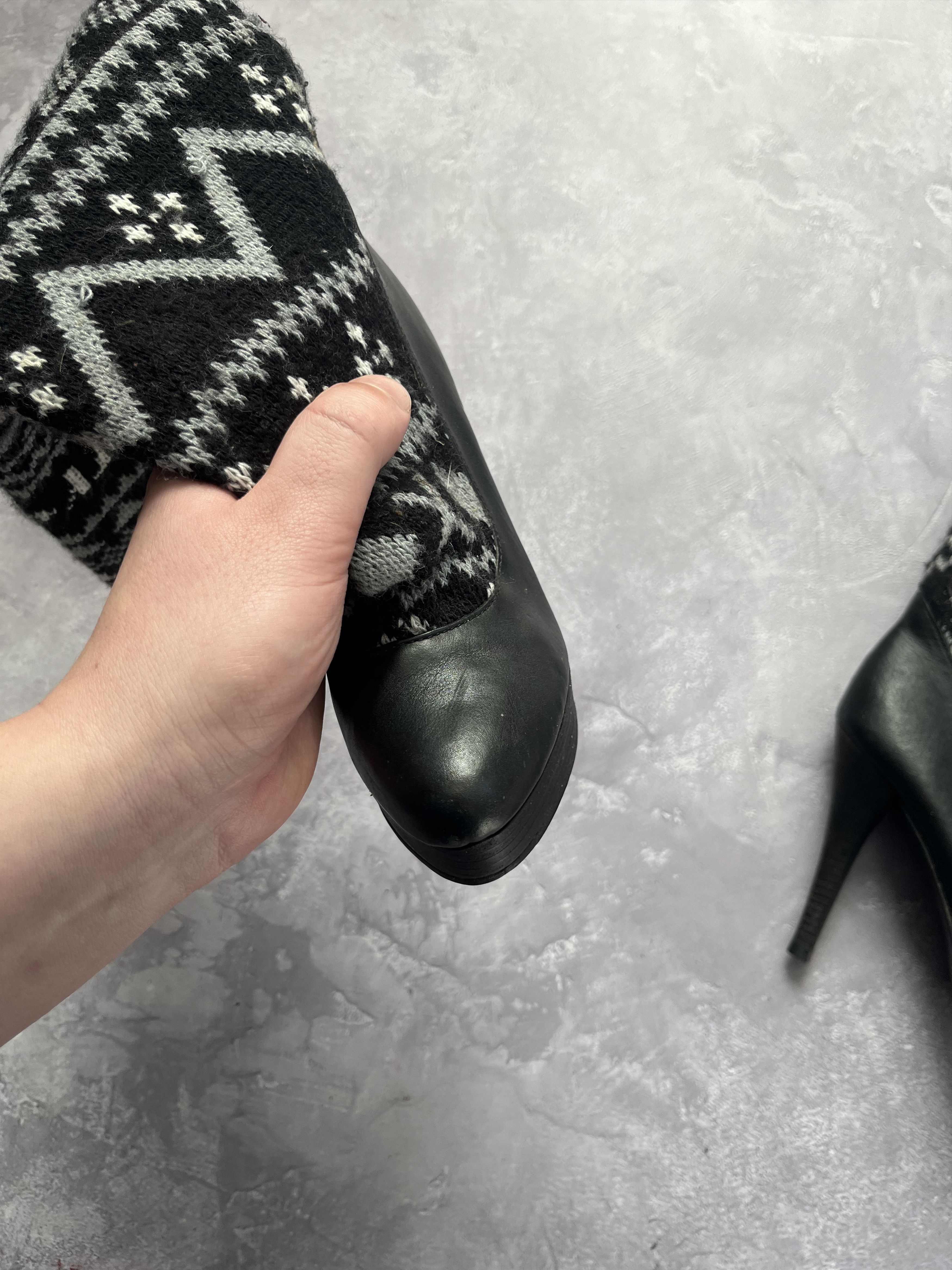 Miss Sixty Miss Sixty Knit Sock Knee High Boots Platform Stiletto Y2K Size US 7 / IT 37 - 7 Thumbnail