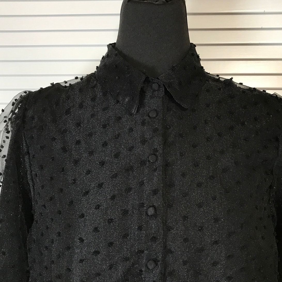Other Love by Chesley Gothic Swiss Dot Balloon ¾ Sleeves Blouse L Size L / US 10 / IT 46 - 4 Thumbnail