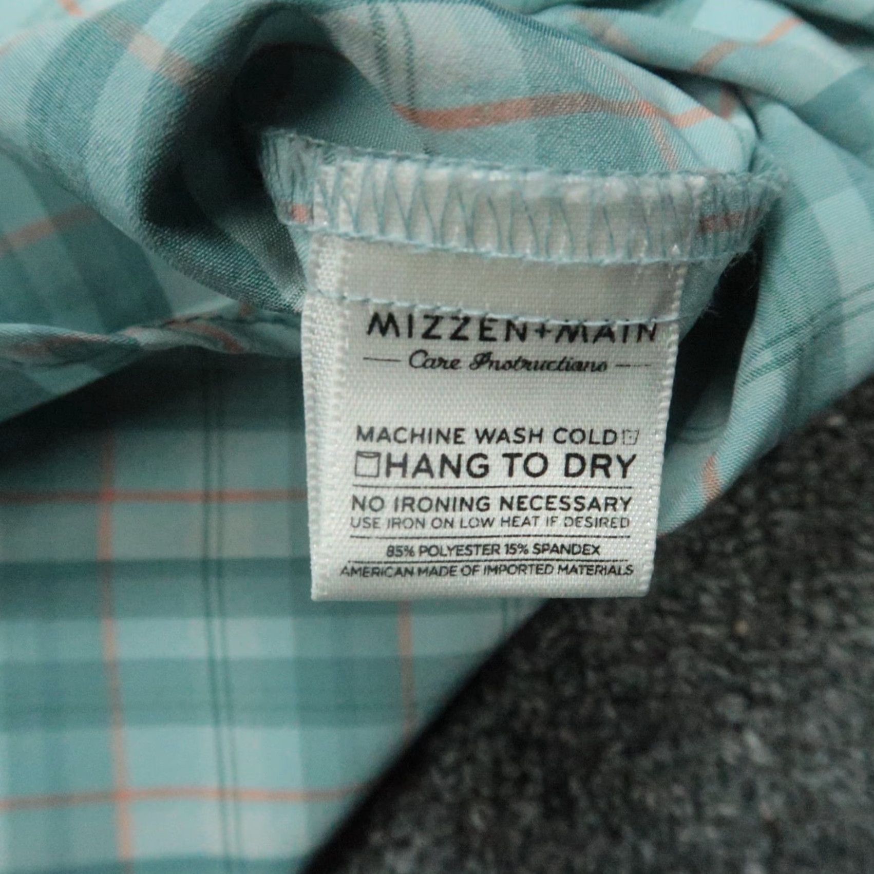 Mizzen+Main Mizzen+Main Shirt Mens Small Blue Green Performance Trim Fit Plaid Short Sleeve Button-Up Size US S / EU 44-46 / 1 - 4 Thumbnail