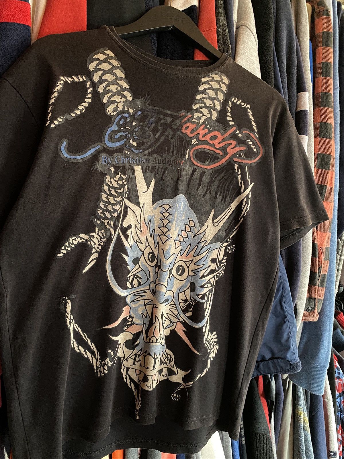 Ed Hardy VINTAGE ED HARDY DRAGON FADED T-SHIRT Y2k Size US L / EU 52-54 / 3 - 2 Thumbnail