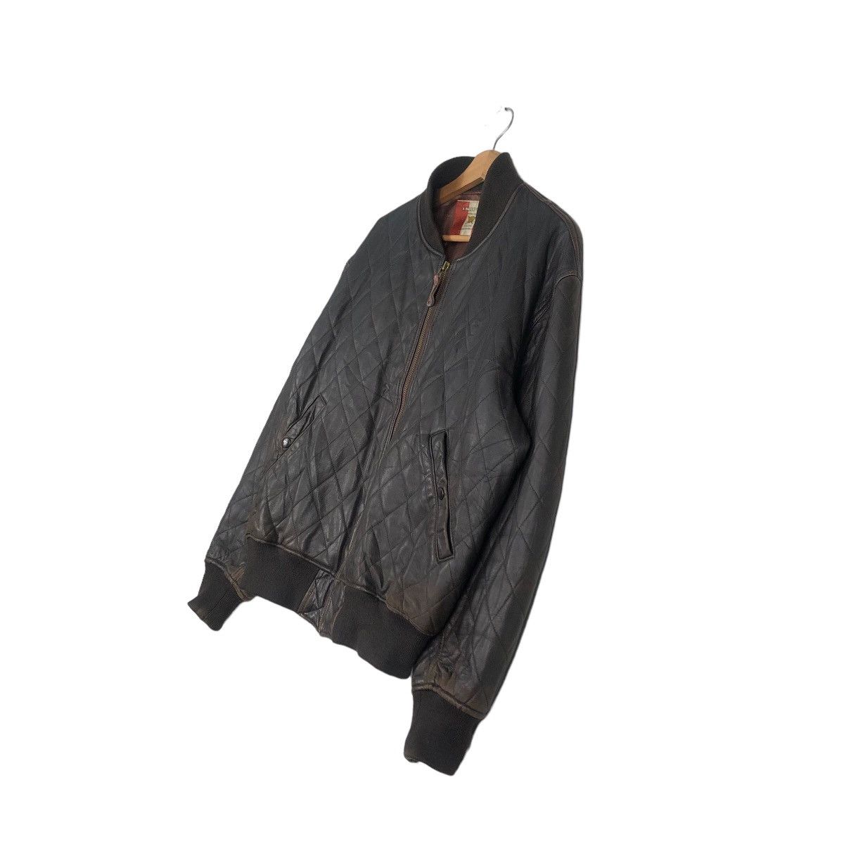 Japanese Brand 🔥Vintage Fly Leather Jacket Riot Military Bigi Japan Size US L / EU 52-54 / 3 - 2 Thumbnail