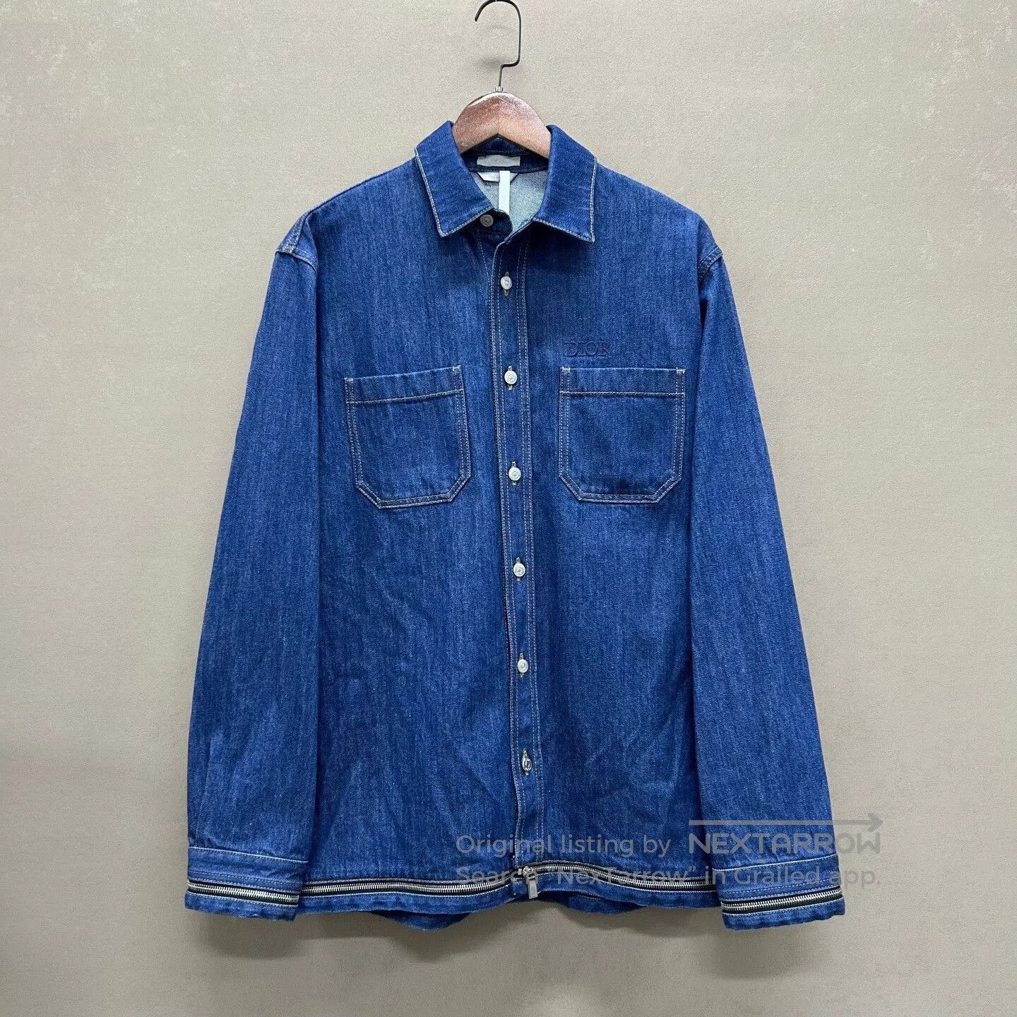 Dior dior denim shirt with removable zip logo. Size US M / EU 48-50 / 2 - 1 Thumbnail