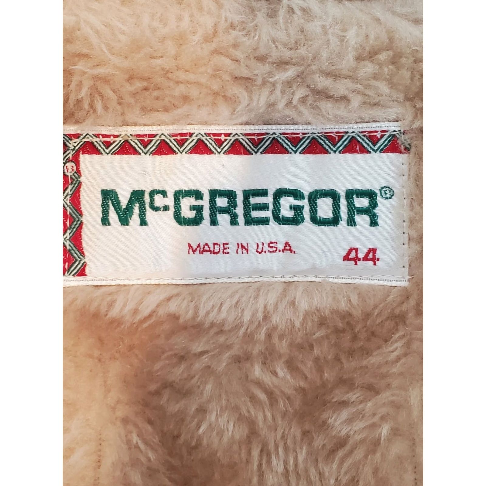 McGregor VTG Mcgregor Corduroy Faux Sherpa Lined Jacket Coat Camel Men's 44 Overcoat Jacket, Casual Western Rancher Style, 1970s, 26 in Pit to Pit, EUC Size US S / EU 44-46 / 1 - 4 Thumbnail