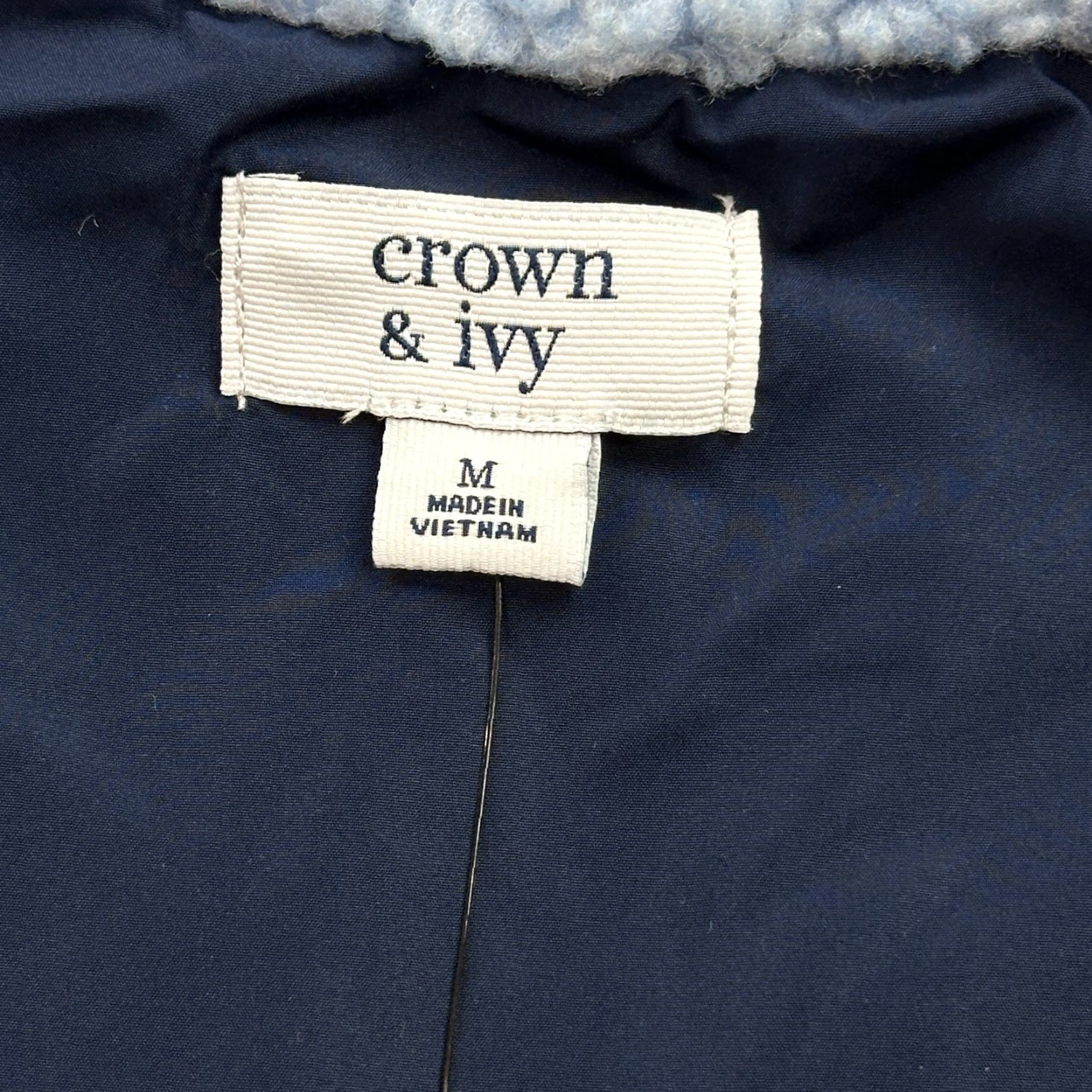 Vintage VINTAGE Crown & Ivy Vest Women’s Medium Blue Wonka Fleece Full Zip Outdoor Casual NWT Size M / US 6-8 / IT 42-44 - 4 Thumbnail