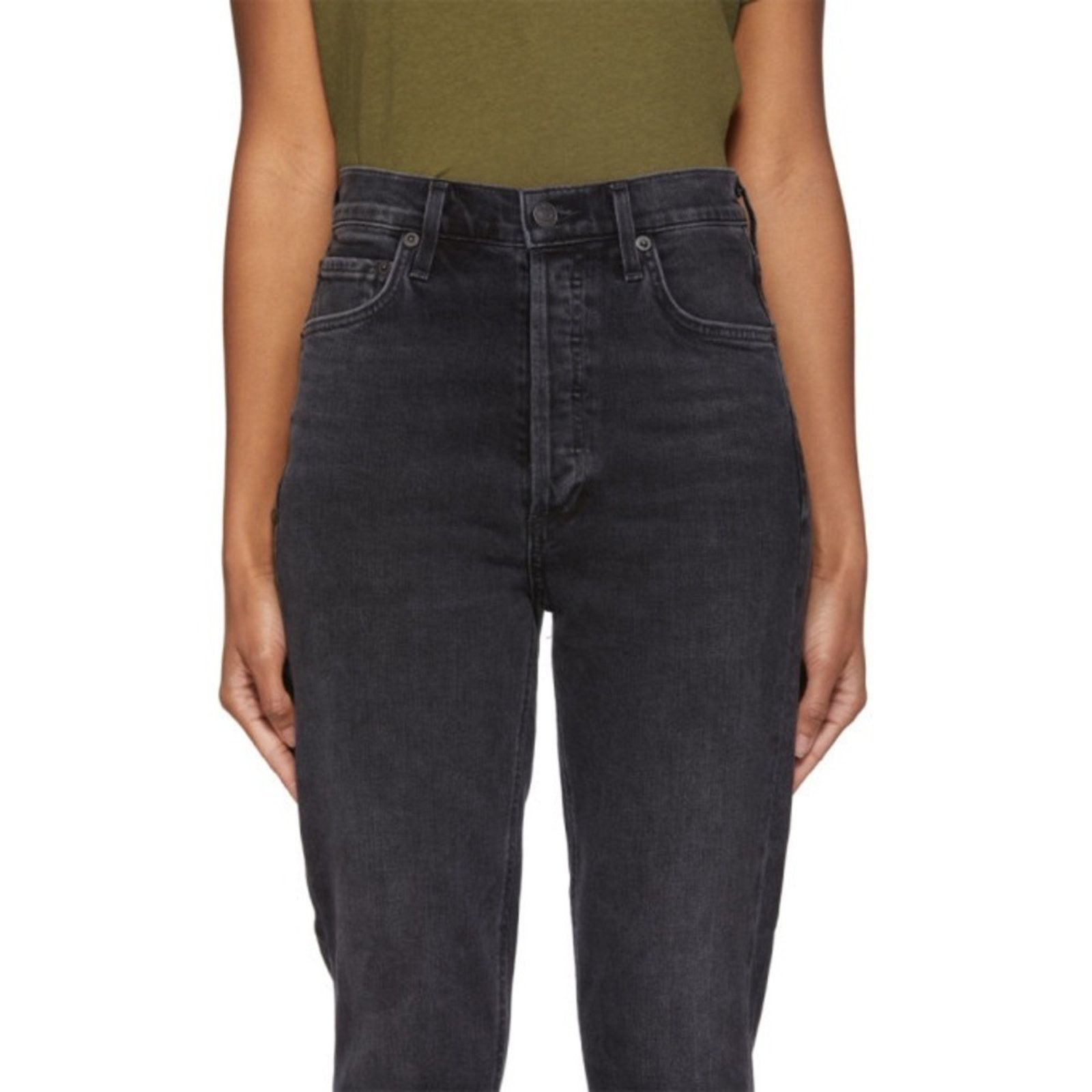 Agolde AGOLDE Nico High Rise Slim Denim Jeans Button Fly Womens 25 Size 25" / US 0 / IT 36 - 4 Thumbnail