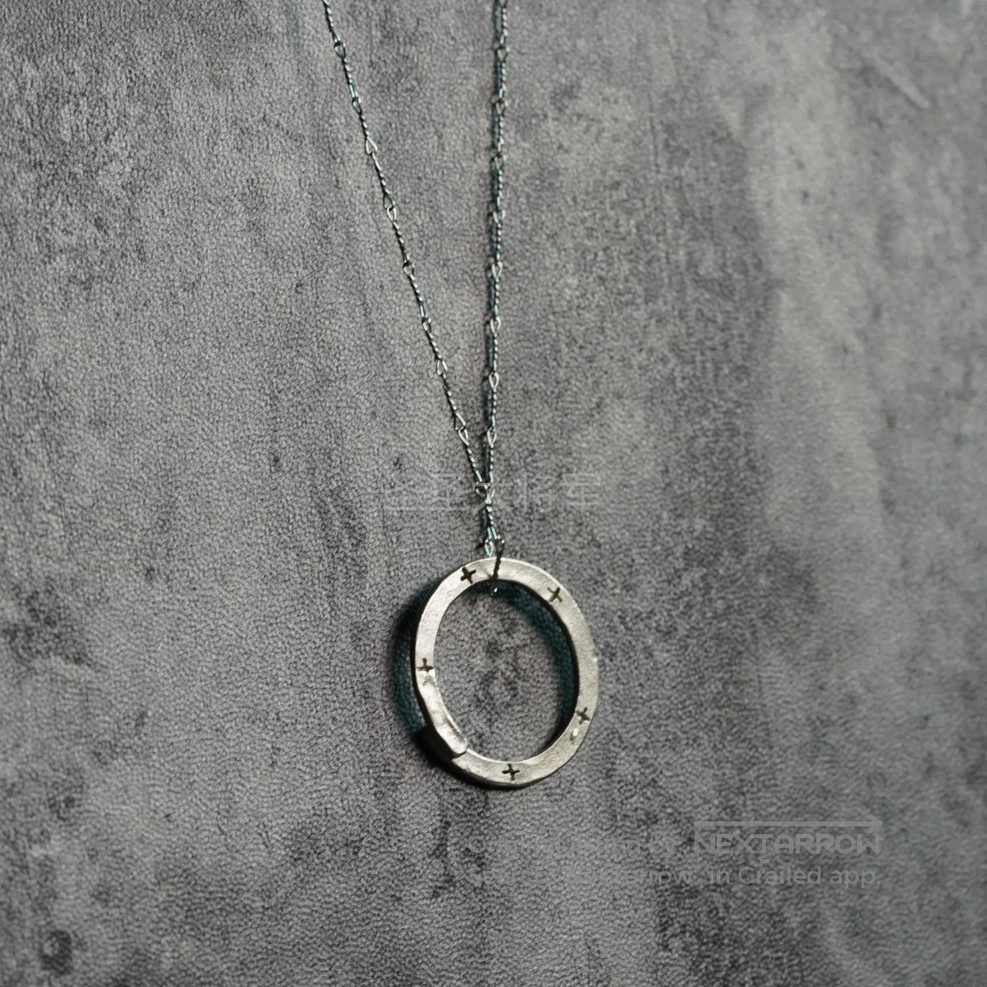 Ma+ Silver Circular Pendant Necklace & Rings. Size ONE SIZE - 5 Thumbnail