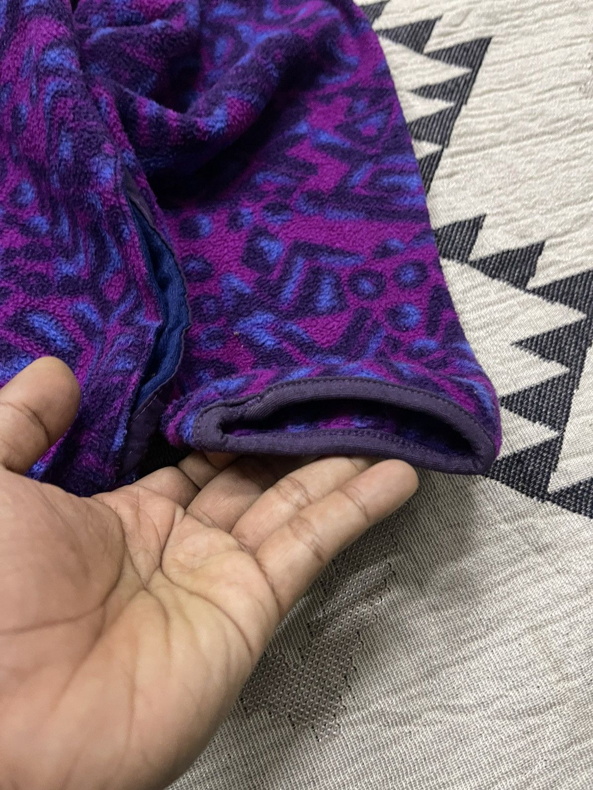 L.L. Bean 70s-80s L.L BEAN AZTEC PATTERN HALF BUTTON FLEECE Size US M / EU 48-50 / 2 - 7 Thumbnail