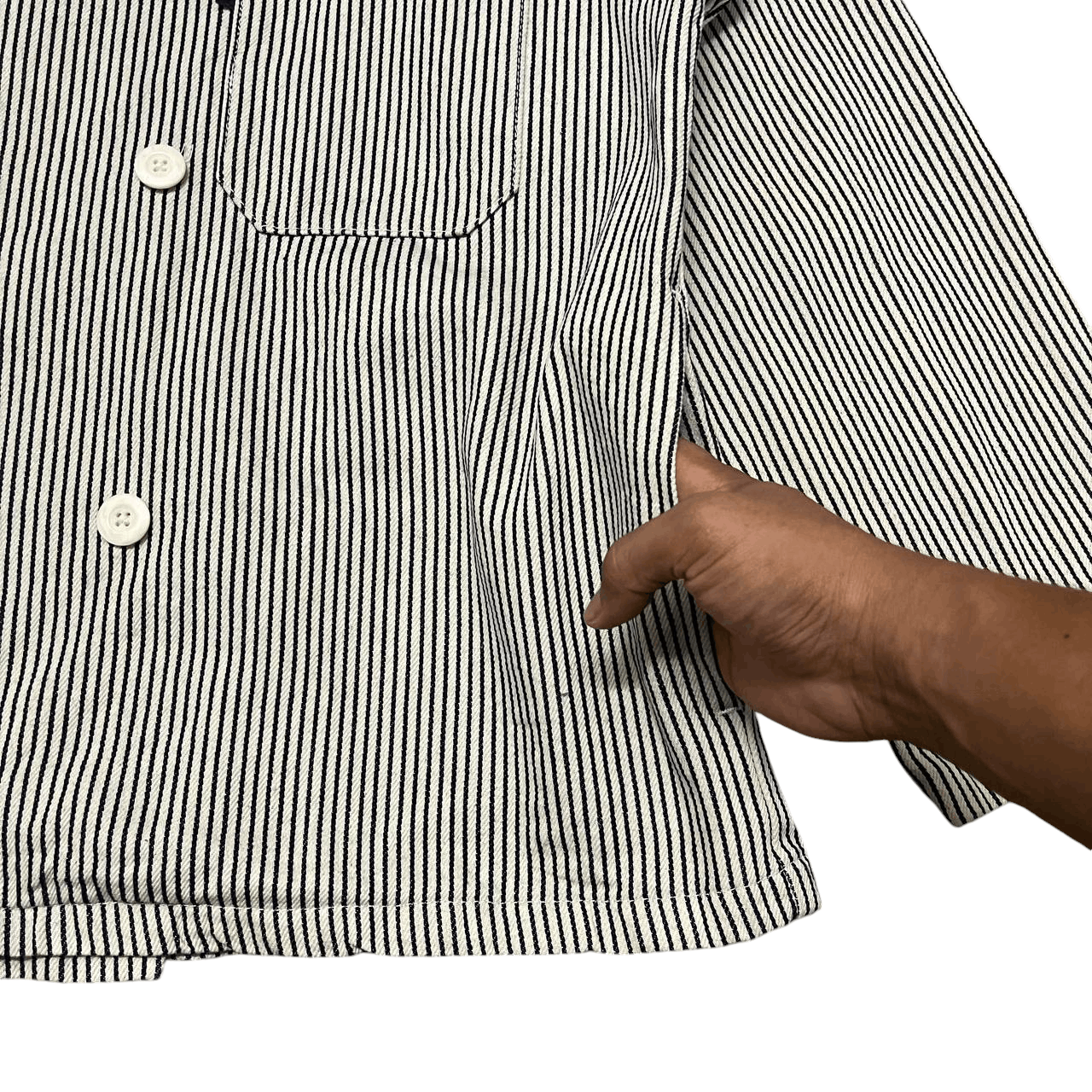 Studio Seven Honest Deli by Studio Seven GU Hickory Stripe Coat Jacket Size US L / EU 52-54 / 3 - 6 Thumbnail
