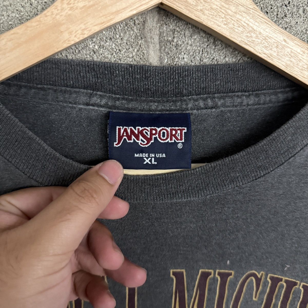 Jansport Vintage Jansport Central Michigan Football Grey Tee Mens XL Size US XL / EU 56 / 4 - 4 Thumbnail