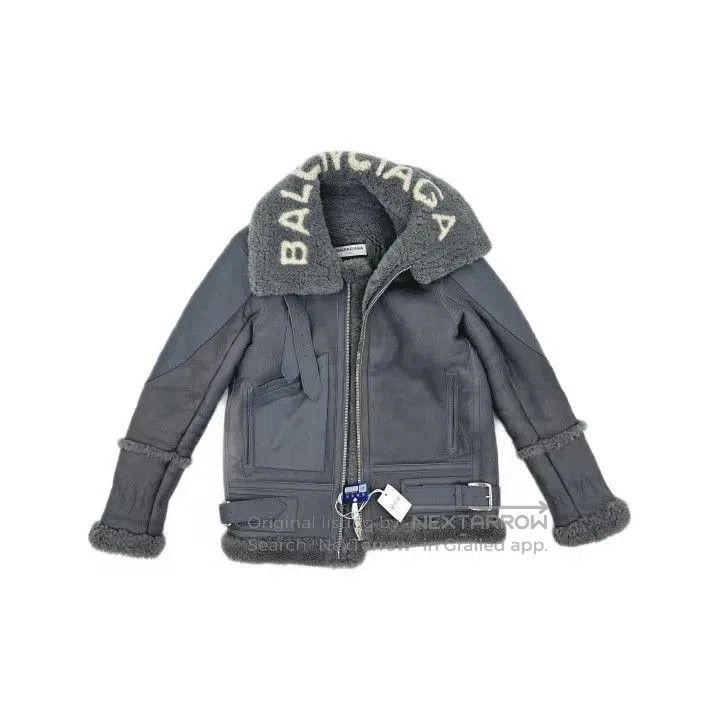 Balenciaga Balenciaga Gray Leather Zip-Collar Jacket. Size US S / EU 44-46 / 1 - 1 Thumbnail