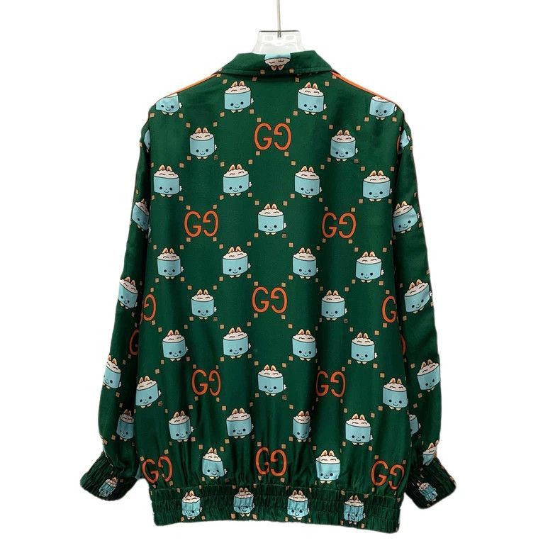Gucci Gucci Green Cartoon Logo Zip Jacket-2506 Size S / US 4 / IT 40 - 2 Thumbnail