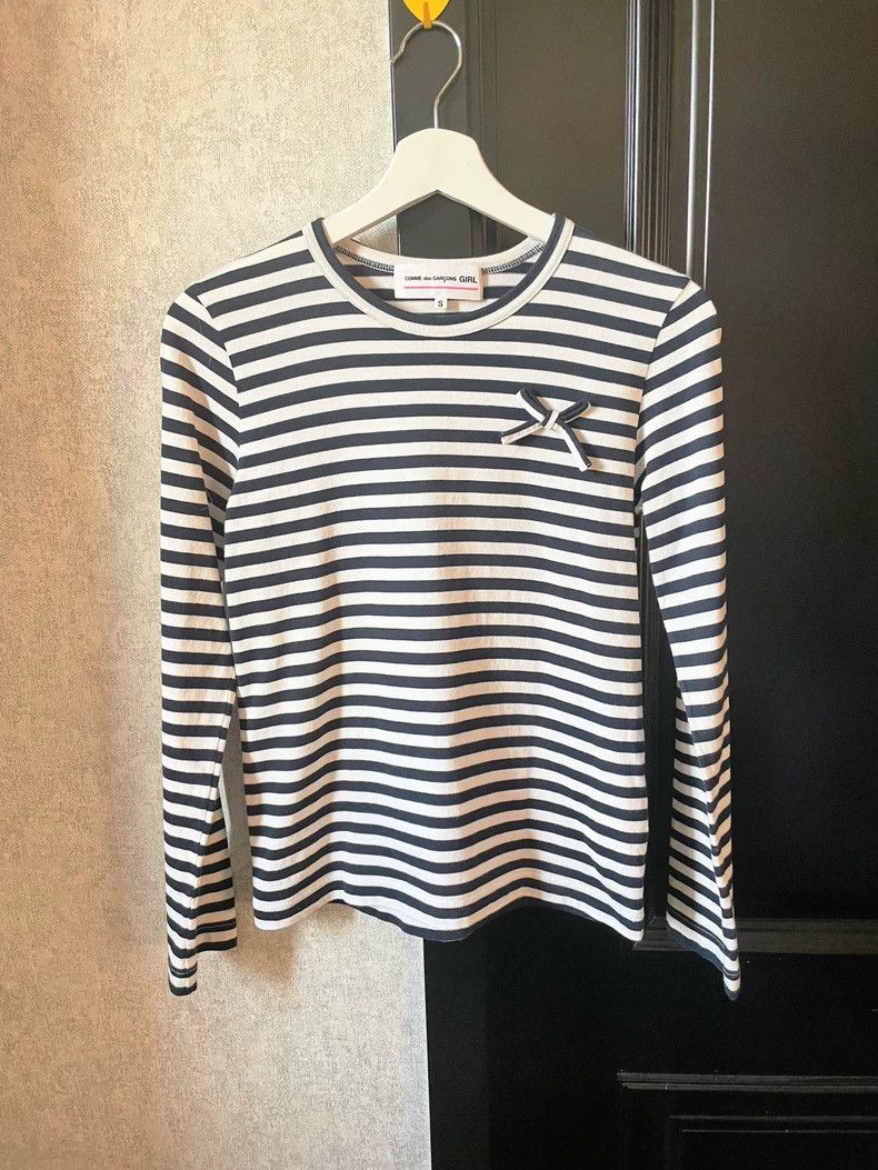 Comme des Garcons Comme Des Garcons Striped bow long sleeved T-shirt 2505-Nex Size S / US 4 / IT 40 - 1 Thumbnail
