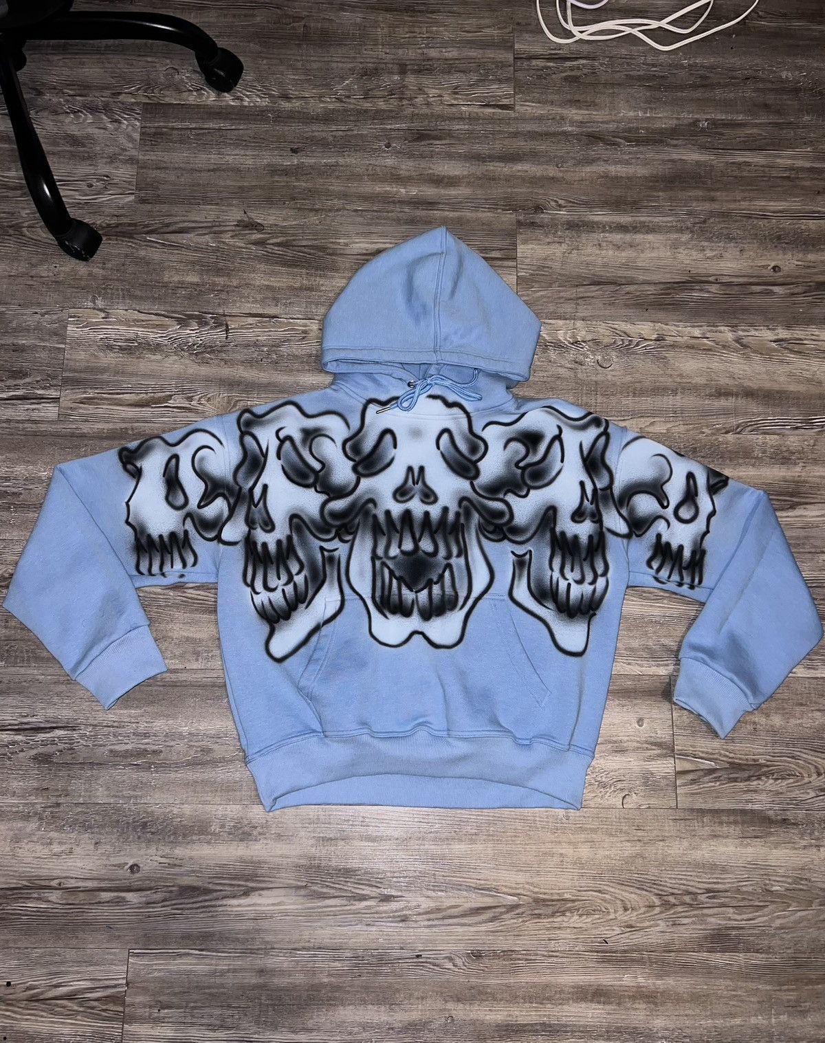 Airbrushed Front & Back Baby Blue Hoodies