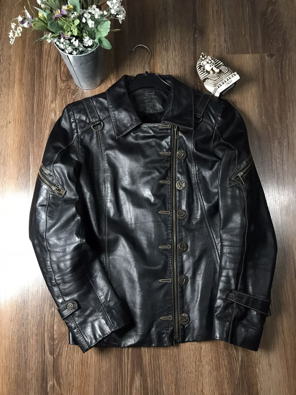 Just Cavalli Just Cavalli Leather Jacket Size S / US 4 / IT 40 - 1 Thumbnail