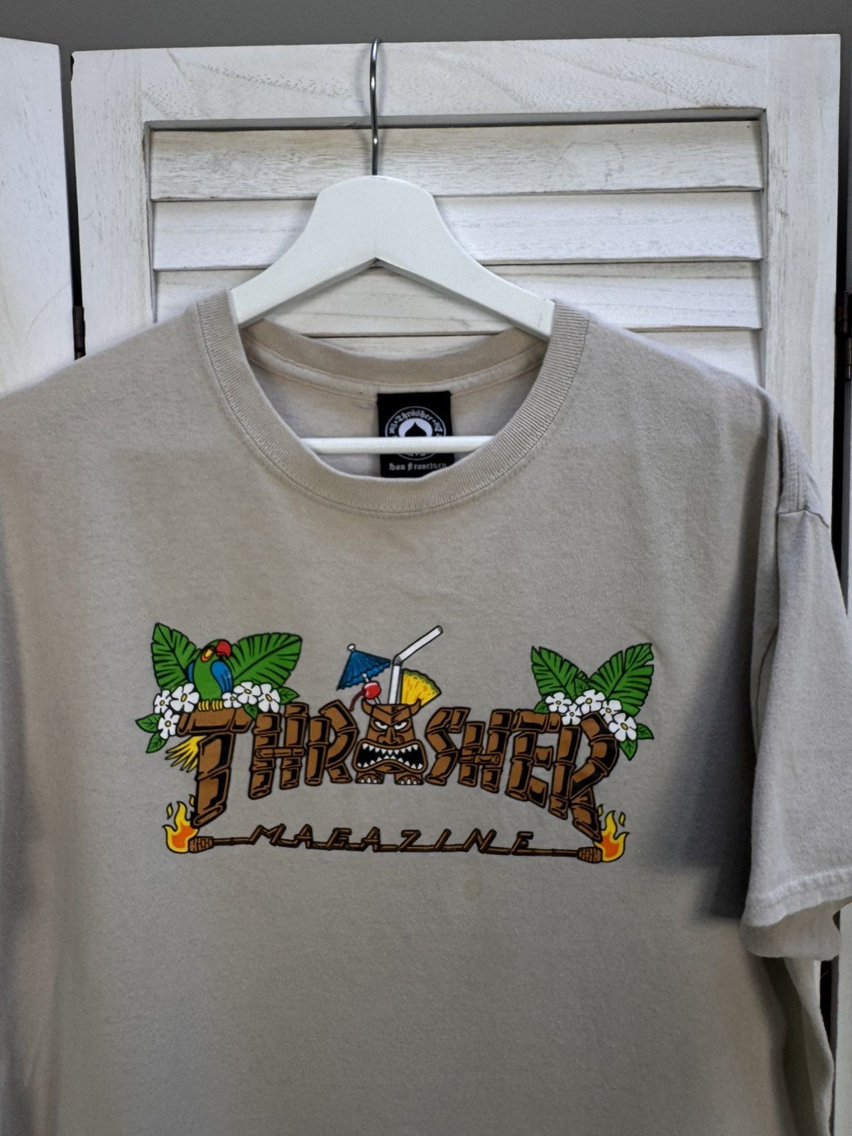 Thrasher Thrasher Magazine Tiki Logo Graphic T-Shirt Beige Size L Size US L / EU 52-54 / 3 - 7 Thumbnail