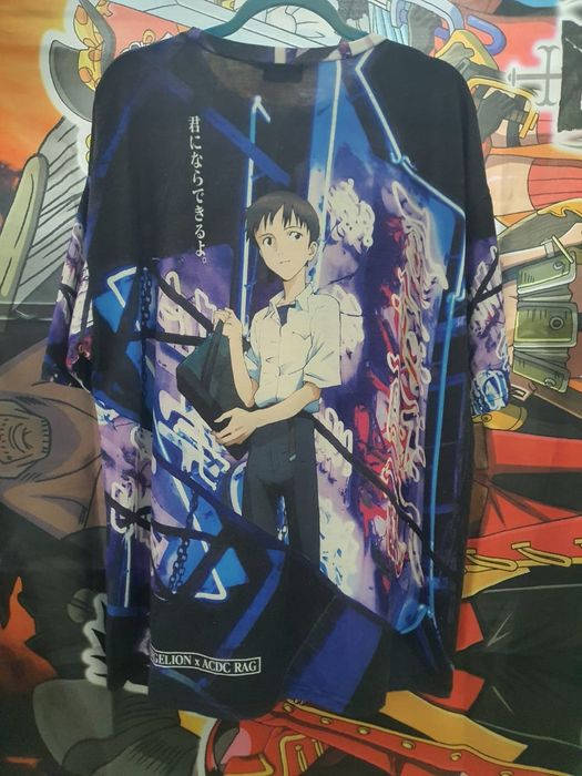 Vintage Rare Evangelion x ACDC Rag anime shirt | Grailed