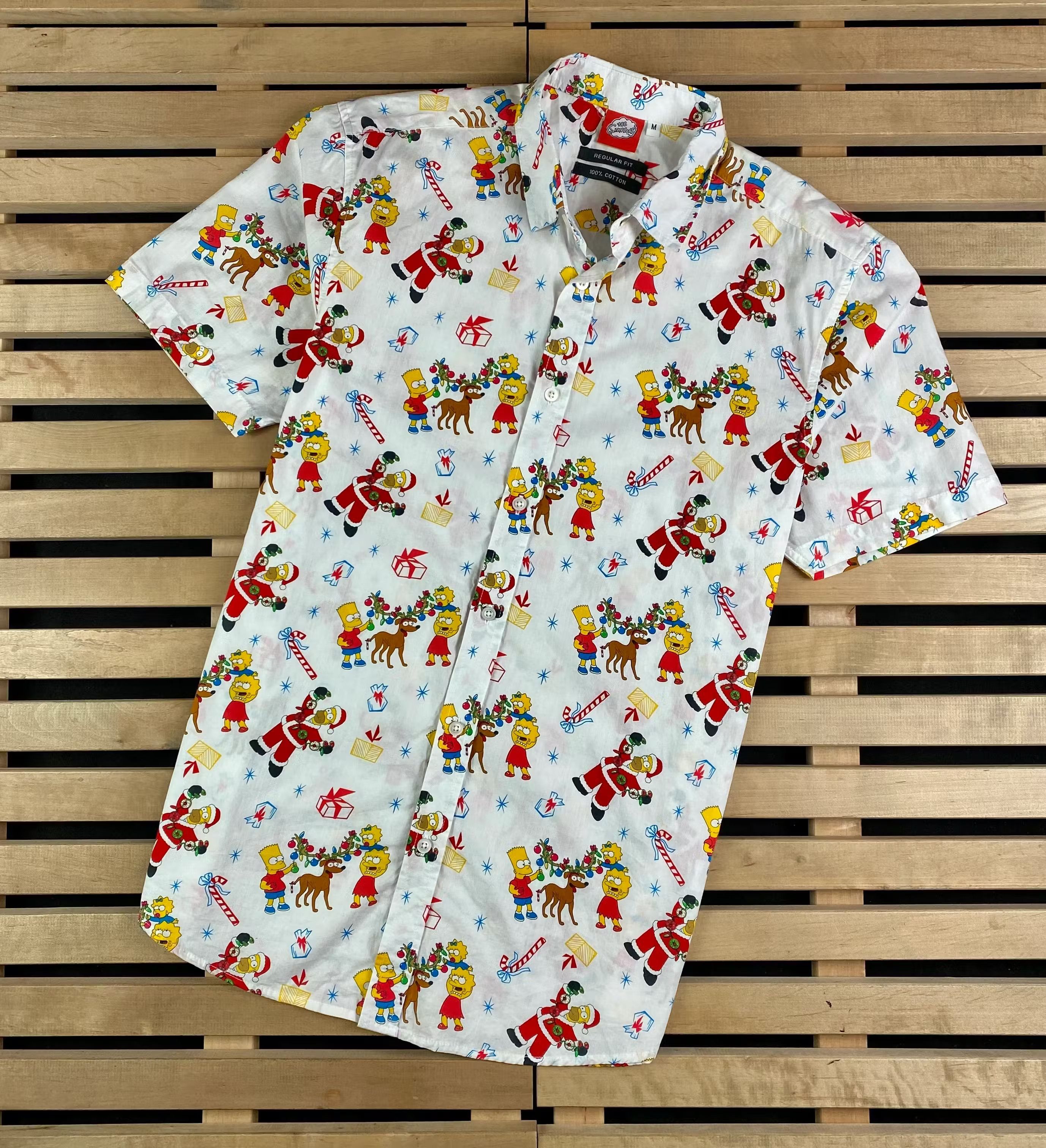 The Simpsons × Vintage Mens Shirt The Simpsons New Year Monogram Size M Size US M / EU 48-50 / 2 - 1 Thumbnail