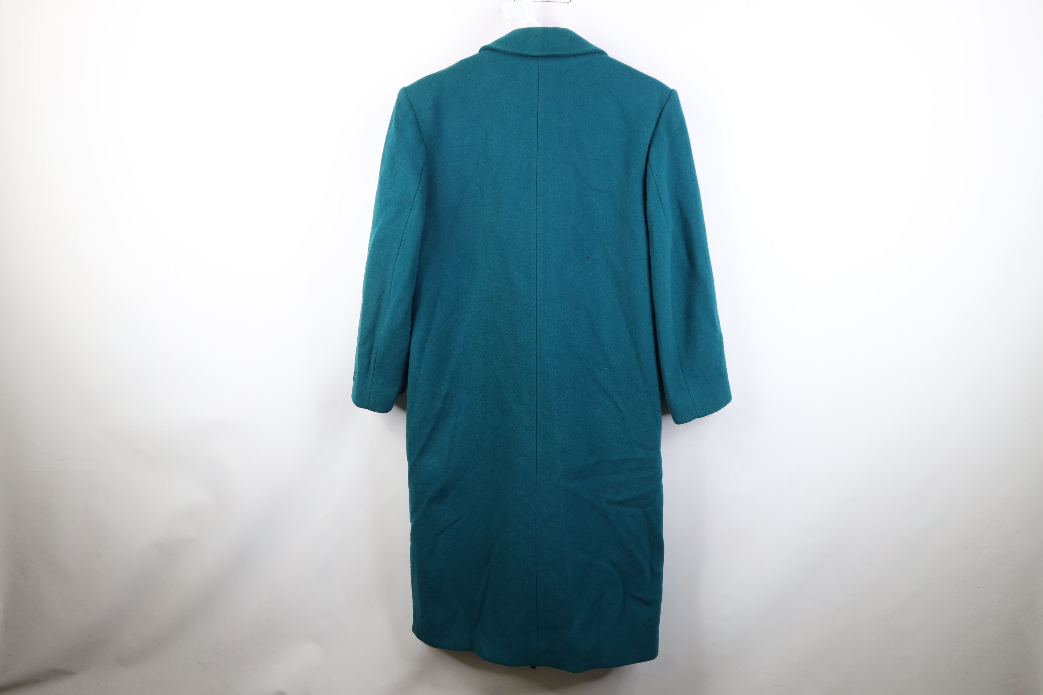 Vintage Vintage 90s Streetwear Heavy Pure Wool Overcoat Jacket Teal Size XXL / US 16-18 / IT 52-54 - 12 Thumbnail