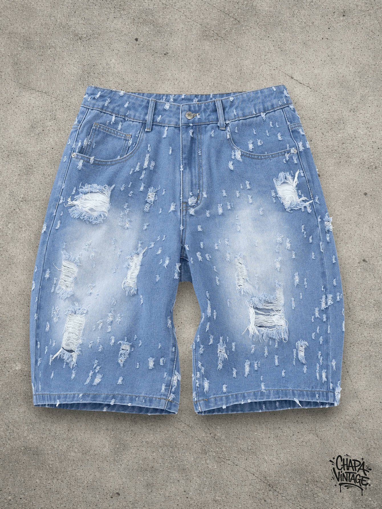 Jean Distressed washed Shorts Size US 32 / EU 48 - 1 Thumbnail