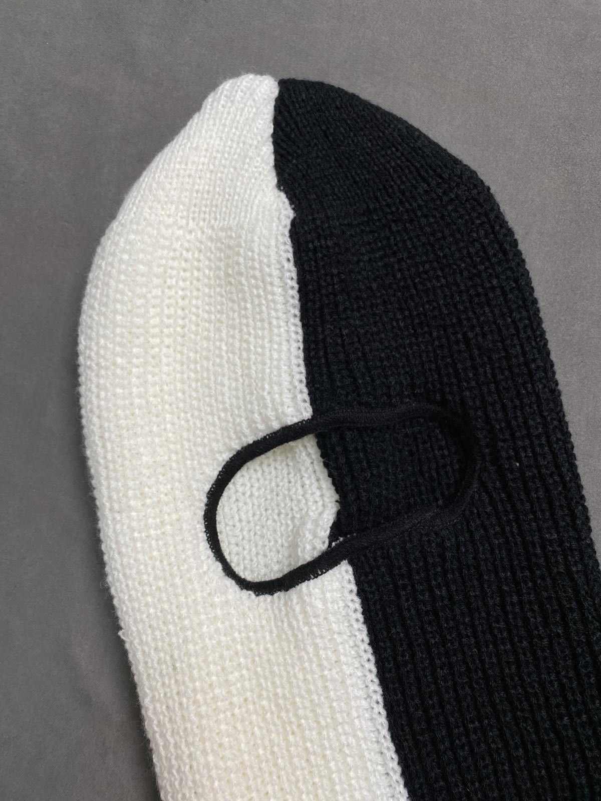 Japanese Brand 3 Hole Knit Goth Hiphop Balaclavas Ski Mask Black / White OS Size ONE SIZE - 2 Thumbnail