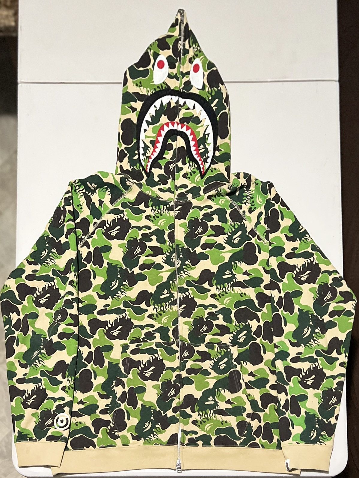 Bape BAPE Flame Green Camaflouge Full Zip Hoodie Size US L / EU 52-54 / 3 - 1 Thumbnail